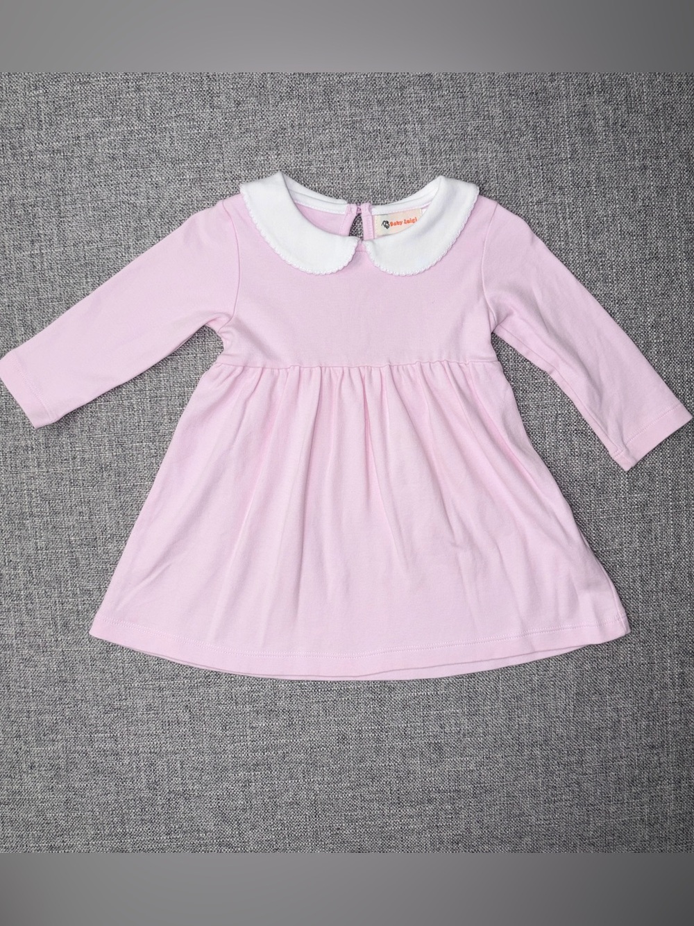 Baby Luigi 18m Sweet Pink Long-Sleeve Peter Pan Collar Dress for Kids GUC